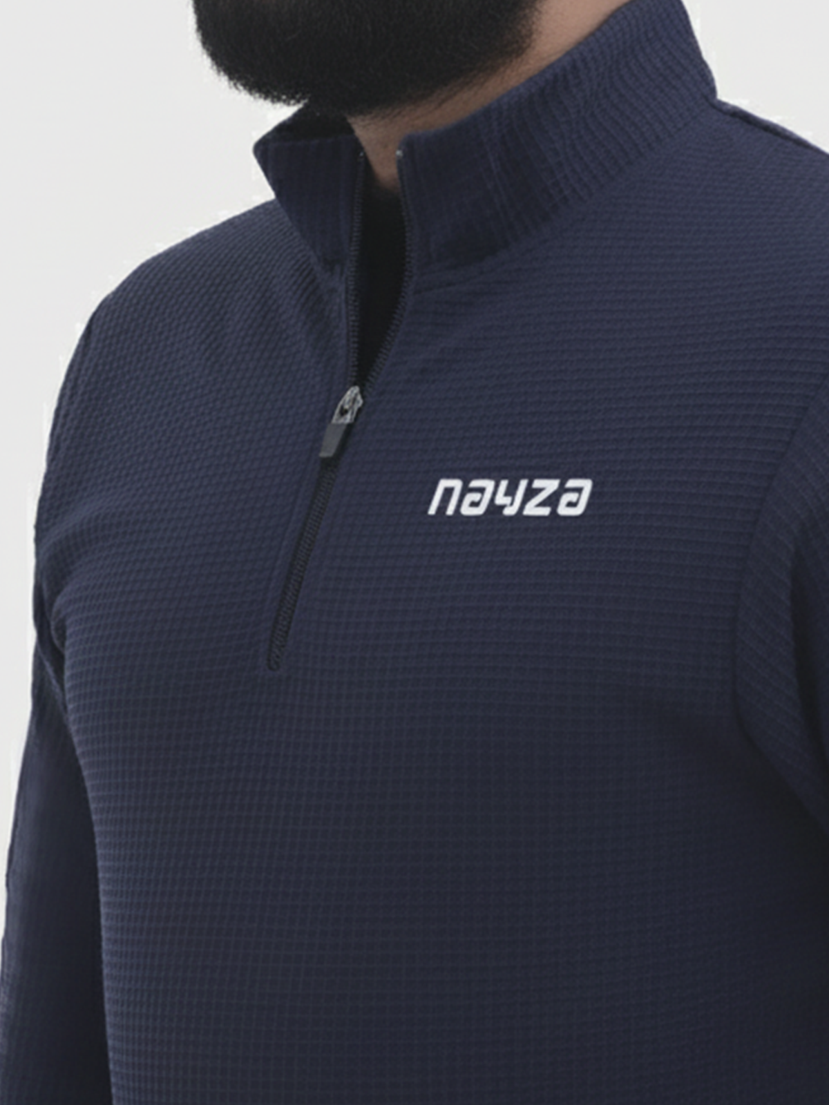 Mock Neck Half Zipper Sweat Shirt