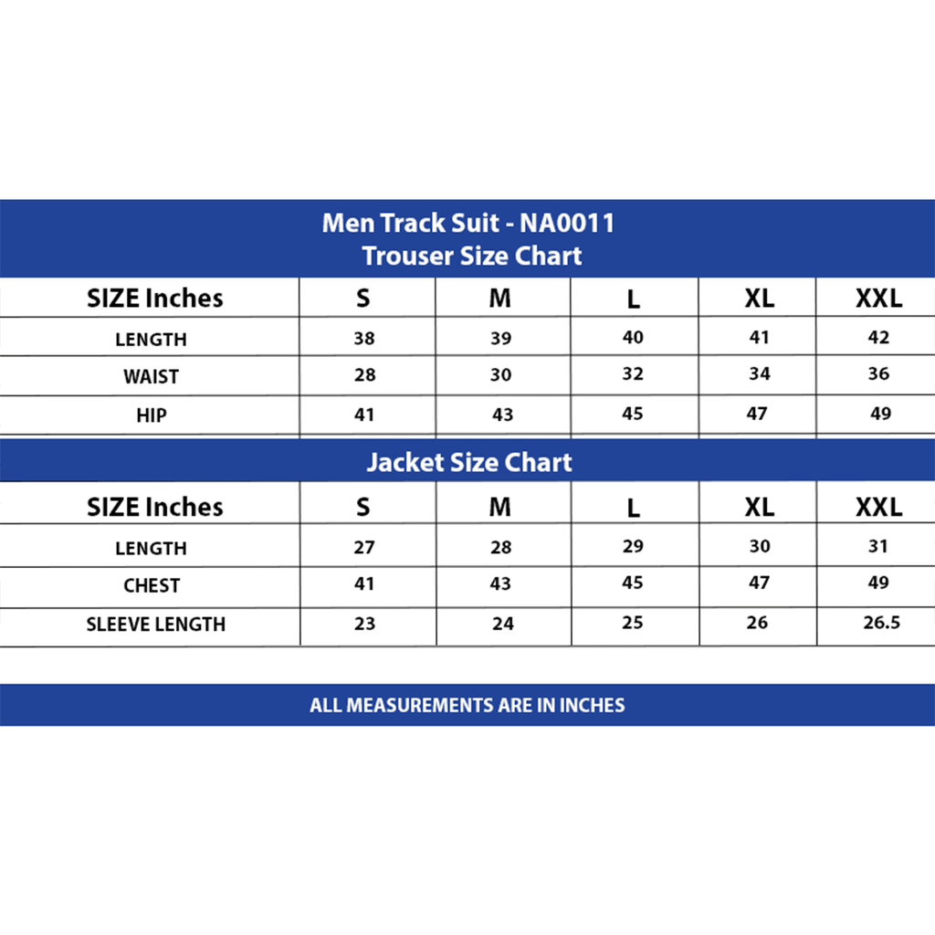 Track sales suit size