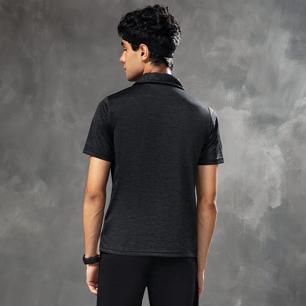 Polo T-Shirt Melange (NA0003)-Black